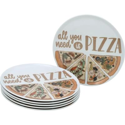 Creatable Ensemble d'Assiettes à Pizza Européennes Colorées 33cm Creatable Ensemble d'Assiettes à Pizza Européennes Colorées 33cm