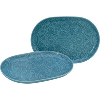 CreaTable Serviergeschirr - Aquamarine - Set de vaisselle ovale élégant CreaTable Serviergeschirr - Aquamarine - Set de vaisselle ovale élégant