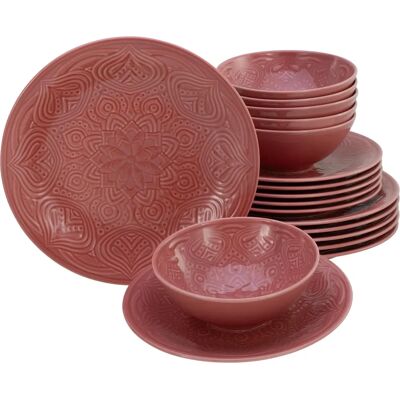 Service en porcelaine Orient Mandala Rouge 18 pièces Service en porcelaine Orient Mandala Rouge 18 pièces