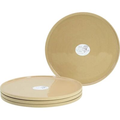 CREATABLE Futuro Beige - Ensemble de 4 Assiettes CREATABLE Futuro Beige - Ensemble de 4 Assiettes