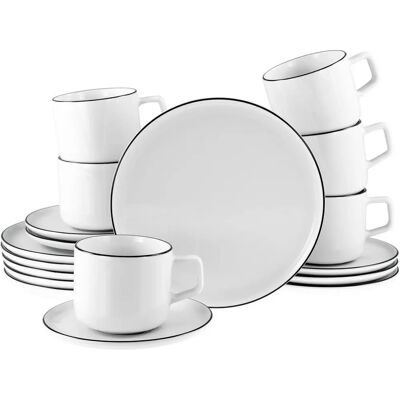 CreaTable Chef Collection Schwarze Linie Kaffeetafel - Kaffeeservice 18-tlg CreaTable Chef Collection Schwarze Linie Kaffeetafel - Kaffeeservice 18-tlg