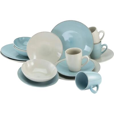Creatable OSLO Juego de Platos Beige de 16 Piezas - Estilo Escandinavo Vintage Creatable OSLO Juego de Platos Beige de 16 Piezas - Estilo Escandinavo Vintage
