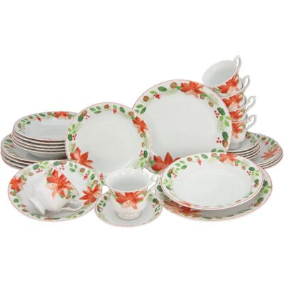 Creatable Ivona Weihnachtsgeschirr-Set - 30 Teile, Rot/Weiß, Für 6 Personen Creatable Ivona Weihnachtsgeschirr-Set - 30 Teile, Rot/Weiß, Für 6 Personen