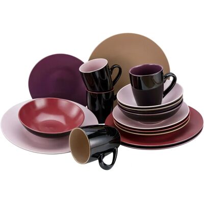 Juego de vajilla Very Berry de CreaTable - 16 piezas, multicolor Juego de vajilla Very Berry de CreaTable - 16 piezas, multicolor