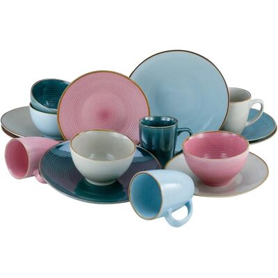 CREATABLE Cosy Day Geschirr-Set - Bunt, 16-teilig, für 4 Personen CREATABLE Cosy Day Geschirr-Set - Bunt, 16-teilig, für 4 Personen