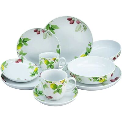 Juego de vajilla de porcelana Royal Orchard de CREATABLE - 10 piezas para 1-2 personas Juego de vajilla de porcelana Royal Orchard de CREATABLE - 10 piezas para 1-2 personas