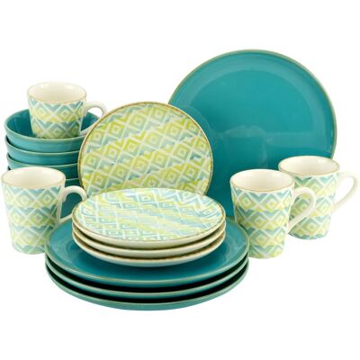 CREATABLE - Sevilla - 16-piezas - Verde turquesa - Vajilla CREATABLE - Sevilla - 16-piezas - Verde turquesa - Vajilla
