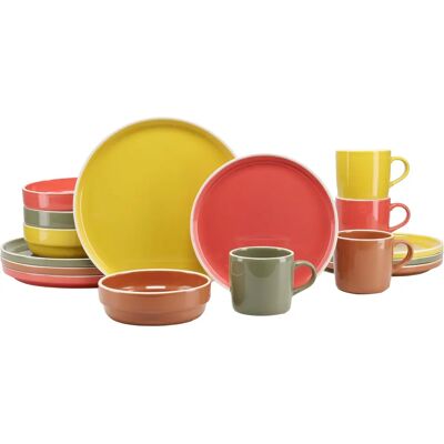 CREATABLE 16 részes skandináv étkészlet - Többszínű CREATABLE 16 részes skandináv étkészlet - Többszínű