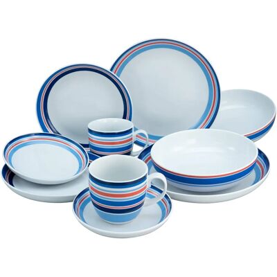 CREATABLE Coast Line 10-tlg. Geschirr-Set Blau & Weiß CREATABLE Coast Line 10-tlg. Geschirr-Set Blau & Weiß