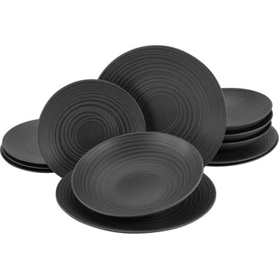 CREATABLE Lava Stone 12-delig Servies voor 4 - Tafelservice CREATABLE Lava Stone 12-delig Servies voor 4 - Tafelservice