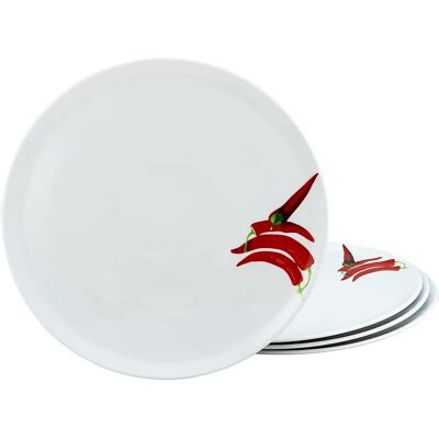 CreaTable Ensemble de 4 Assiettes à Pizza Blanches 33cm - Style Italien - Publicité CreaTable Ensemble de 4 Assiettes à Pizza Blanches 33cm - Style Italien - Publicité