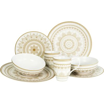 CREATABLE Mandala Gold - 16-tlg. Geschirrset für 2 CREATABLE Mandala Gold - 16-tlg. Geschirrset für 2