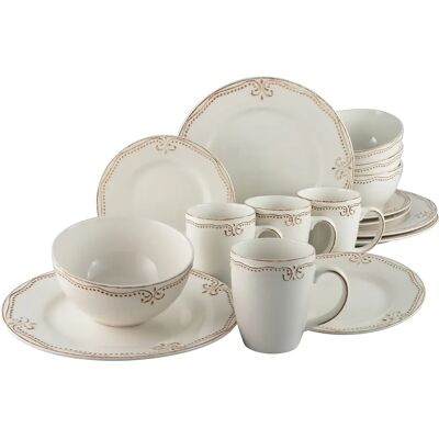 CREATABLE Romantic Vintage Beigegeschirr - 16 Teile CREATABLE Romantic Vintage Beigegeschirr - 16 Teile