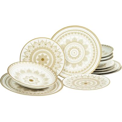 CREATABLE Mandala Gold Set di Piatti - 12 pezzi CREATABLE Mandala Gold Set di Piatti - 12 pezzi