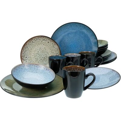 Creatable Bali 16-tlg. bunt Steingut Geschirr-Set - Für 4 Personen Creatable Bali 16-tlg. bunt Steingut Geschirr-Set - Für 4 Personen