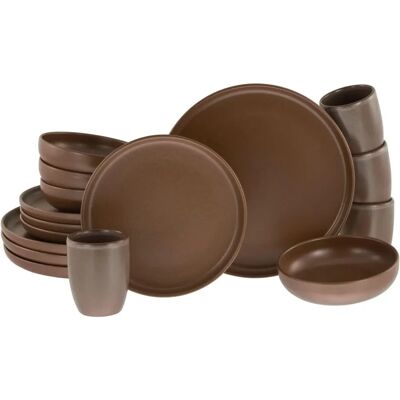 Creatable Uno Geschirr-Set - 16-tlg. Organisch Braun Keramik Creatable Uno Geschirr-Set - 16-tlg. Organisch Braun Keramik