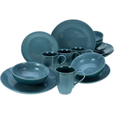 CREATABLE Reaktives Nostalgie Geschirr-Set - Blau, 16-tlg. CREATABLE Reaktives Nostalgie Geschirr-Set - Blau, 16-tlg.
