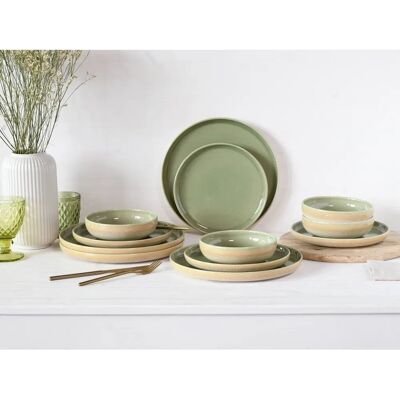 Creatable Grüner 12-teiliges Porzellan-Geschirrset - Essteller-Set Creatable Grüner 12-teiliges Porzellan-Geschirrset - Essteller-Set