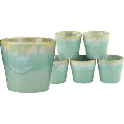 CreaTable Grespresso Kaffeetassen Set - 6 Stück, 9cl, Blau, Europäisch hergestellt CreaTable Grespresso Kaffeetassen Set - 6 Stück, 9cl, Blau, Europäisch hergestellt