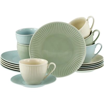 CreaTable Valencia Kaffeeservice - Pastell - Geschirrset für 6 Personen CreaTable Valencia Kaffeeservice - Pastell - Geschirrset für 6 Personen