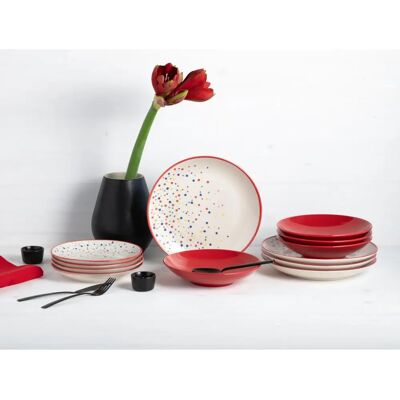CREATABLE - Joy 12-tlg Teller-Set - Points colorés irréguliers - Service de vaisselle - Publicité CREATABLE - Joy 12-tlg Teller-Set - Points colorés irréguliers - Service de vaisselle - Publicité