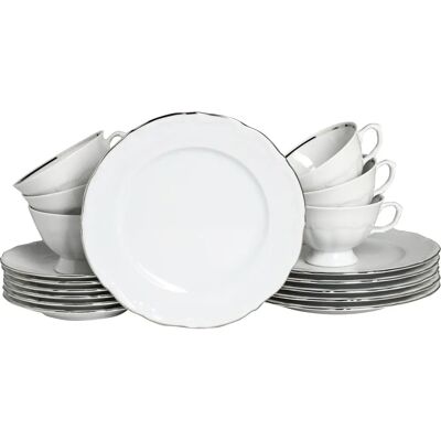 Creatable Maria Theresia Kaffeeservice - 18-tlg, weiß, platinfarben Creatable Maria Theresia Kaffeeservice - 18-tlg, weiß, platinfarben