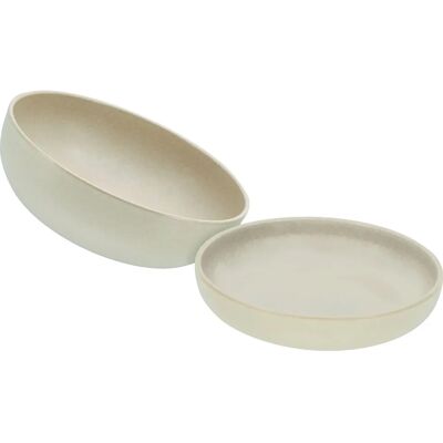 Conjunto de ensaladera beige CreaTable Uno - Juego de ensaladera y plato, hecho en Europa Conjunto de ensaladera beige CreaTable Uno - Juego de ensaladera y plato, hecho en Europa