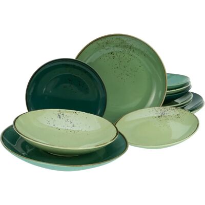 CREATABLE NATURE COLLECTION Set di stoviglie verdi da 12 pezzi per 4 persone CREATABLE NATURE COLLECTION Set di stoviglie verdi da 12 pezzi per 4 persone