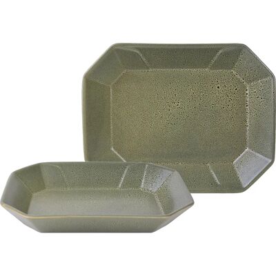 CreaTable Streat Food - Juego de servicio, Verde, 22x17cm CreaTable Streat Food - Juego de servicio, Verde, 22x17cm