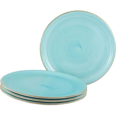 CreaTable Vintage Nature Ensemble de 4 Assiettes à Pizza en Porcelaine Bleue 30cm CreaTable Vintage Nature Ensemble de 4 Assiettes à Pizza en Porcelaine Bleue 30cm