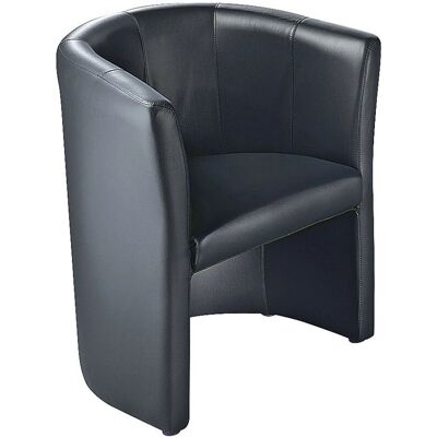 Sillón de club KaiserKraft - Cuero negro & Madera - 770mm de altura Sillón de club KaiserKraft - Cuero negro & Madera - 770mm de altura