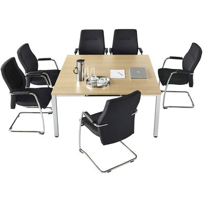 Kaiserkraft Konferenztisch - Quadratisch 720x1400mm, Hellgrau / Ahorn / Arce / Arțar Kaiserkraft Konferenztisch - Quadratisch 720x1400mm, Hellgrau / Ahorn / Arce / Arțar