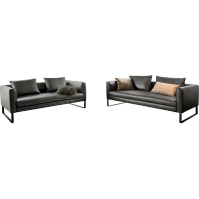 CANDY Avola Leder-Sofaset - 3,5 Sitze, Grau CANDY Avola Leder-Sofaset - 3,5 Sitze, Grau