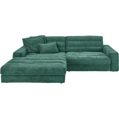 Candy Streifen Grünes Ecksofa - L-Form, Modern & Komfortabel Candy Streifen Grünes Ecksofa - L-Form, Modern & Komfortabel