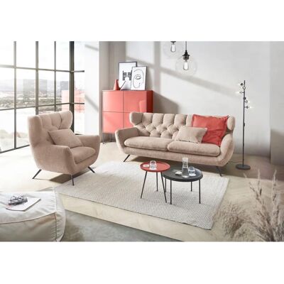 Leonique Beatrice 3-Sitzer Sofa - Retro Modern Polster Leonique Beatrice 3-Sitzer Sofa - Retro Modern Polster