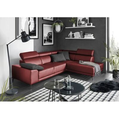 Candy Greve Leder L-Form Sofa - Sofa Candy Greve Leder L-Form Sofa - Sofa