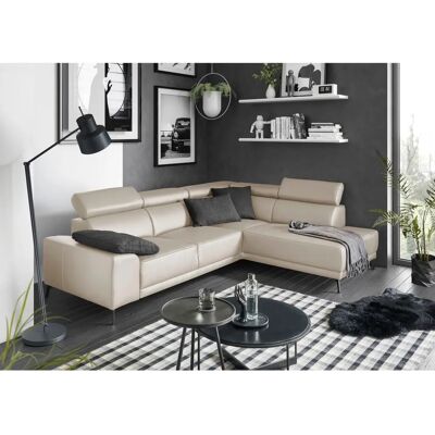Candy Greve Leder L-Form Sofa - Sofa Candy Greve Leder L-Form Sofa - Sofa