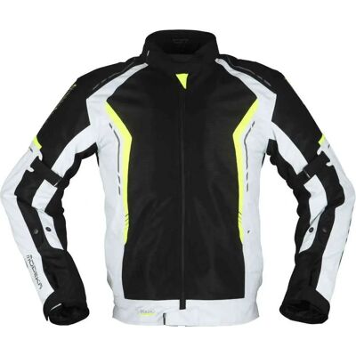 Veste textile moto Modeka Khao Air - Noir Gris Jaune - Publicité Veste textile moto Modeka Khao Air - Noir Gris Jaune - Publicité