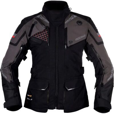 Modeka Panamericana 2 Veste textile imperméable pour femme - Noir Gris (38) - Publicité Modeka Panamericana 2 Veste textile imperméable pour femme - Noir Gris (38) - Publicité