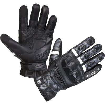 Modeka Valyant Leder Motorradhandschuhe - Schwarz Weiss - XL - Unisex Modeka Valyant Leder Motorradhandschuhe - Schwarz Weiss - XL - Unisex