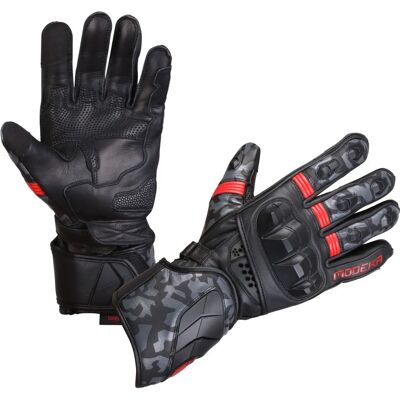 Modeka - Valyant Pro - Schwarz - Rot - Motorradhandschuhe Modeka - Valyant Pro - Schwarz - Rot - Motorradhandschuhe