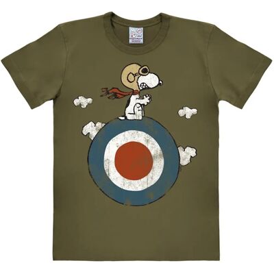 T-Shirt LOGOSHIRT Snoopy Pilot Vert Olive - Casual - Publicité T-Shirt LOGOSHIRT Snoopy Pilot Vert Olive - Casual - Publicité