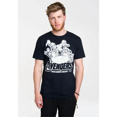 LOGOSHIRT Avengers Marvel Heroes United T-Shirt - Casual, Rundhals, Kurzarm, Schwarz LOGOSHIRT Avengers Marvel Heroes United T-Shirt - Casual, Rundhals, Kurzarm, Schwarz