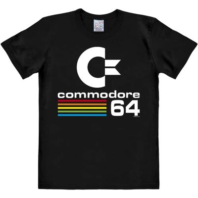 LOGOSHIRT Commodore C64 Logo Herren Schwarzes T-Shirt LOGOSHIRT Commodore C64 Logo Herren Schwarzes T-Shirt