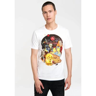 LOGOSHIRT Star Wars XS Weiß T-Shirt - Casual, Kurze Ärmar, Hochwertiger Siebdruck LOGOSHIRT Star Wars XS Weiß T-Shirt - Casual, Kurze Ärmar, Hochwertiger Siebdruck