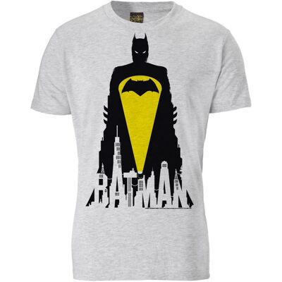 LOGOSHIRT Batman Skyline T-Shirt - Casual, Bio-Baumwolle, Grau LOGOSHIRT Batman Skyline T-Shirt - Casual, Bio-Baumwolle, Grau