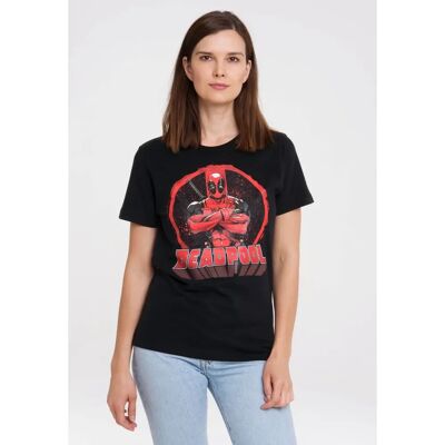 LOGOSHIRT Deadpool - Circle Schwarzes T-Shirt - Casual LOGOSHIRT Deadpool - Circle Schwarzes T-Shirt - Casual