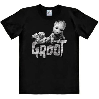 LOGOSHIRT T-shirt Marvel Groot - Casuel, Unisexe, Noir - Publicité LOGOSHIRT T-shirt Marvel Groot - Casuel, Unisexe, Noir - Publicité