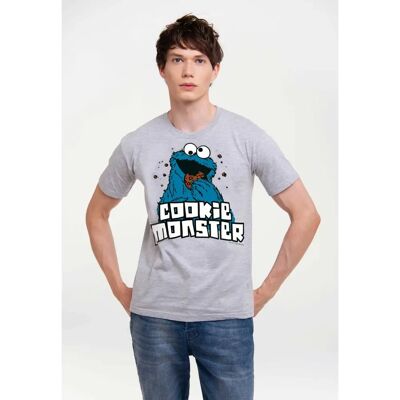 LOGOSHIRT Cookie Monster Grau T-Shirt - Casual, Retro-Look LOGOSHIRT Cookie Monster Grau T-Shirt - Casual, Retro-Look