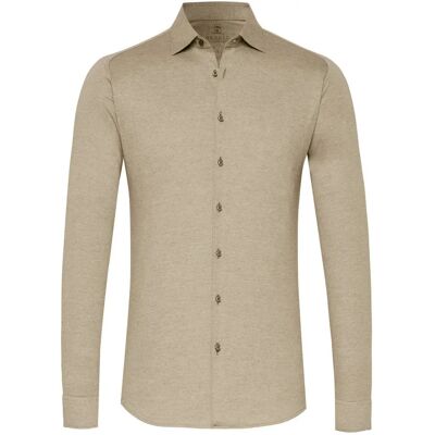 Desoto Model 97028-3 Beige Slim-Fit Non-Iron Cotton Shirt - Shirt Desoto Model 97028-3 Beige Slim-Fit Non-Iron Cotton Shirt - Shirt